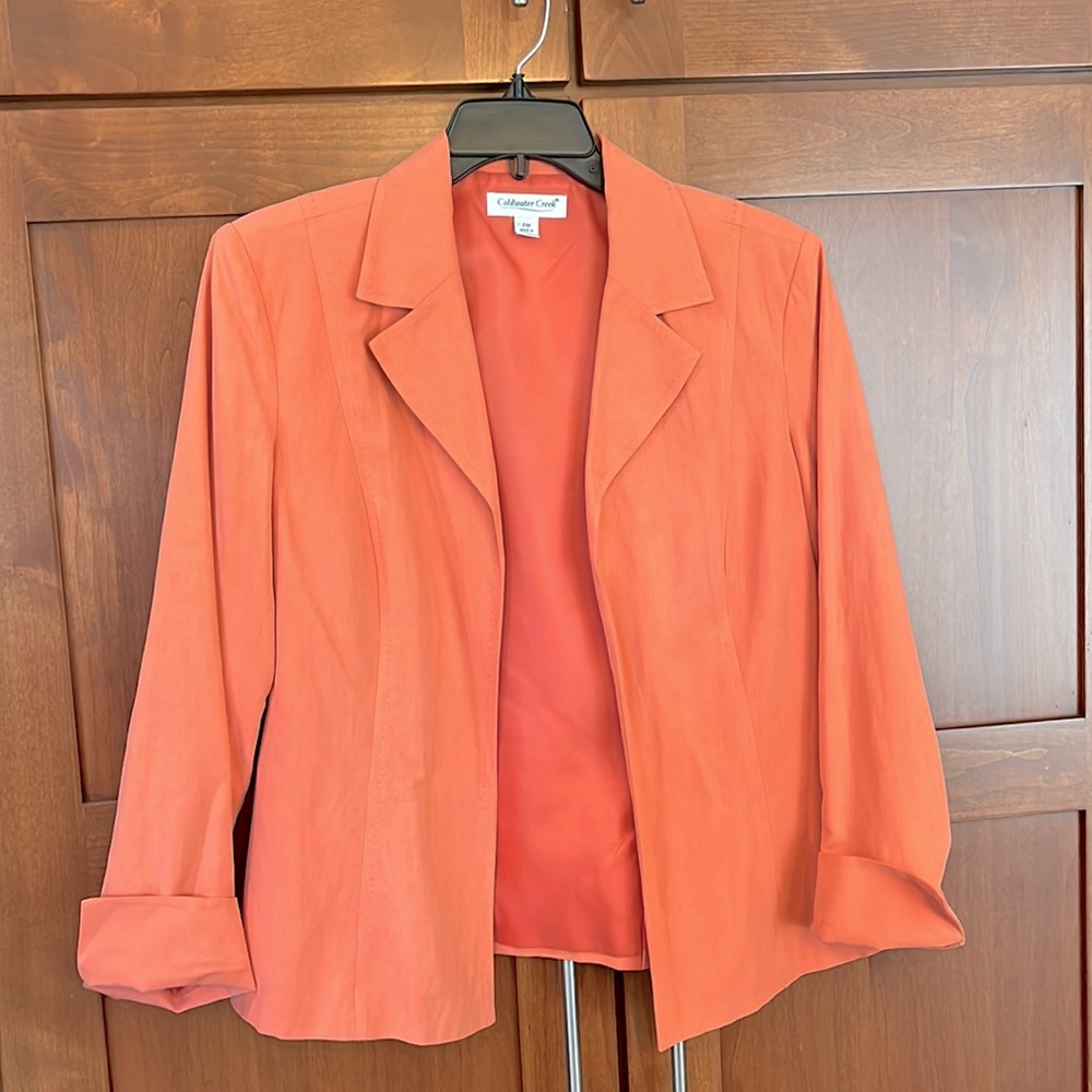 Peach colored linen/silk jacket